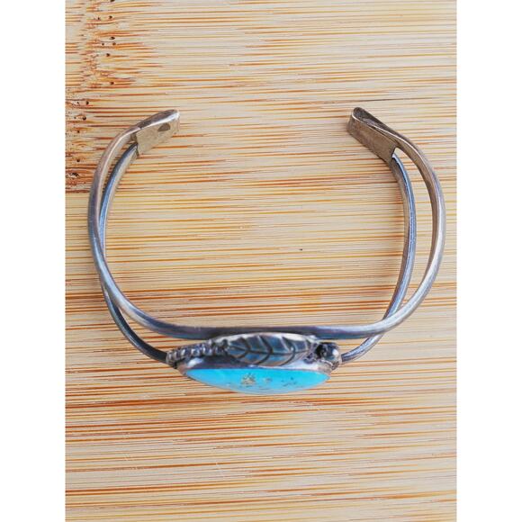 Navajo Turquoise Sterling Silver 925 Cuff Bracelet Small - Picture 6 of 8